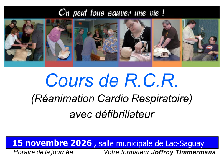 Cours de R.C.R. – Réanimation cardiorespiratoire avec défibrillateur